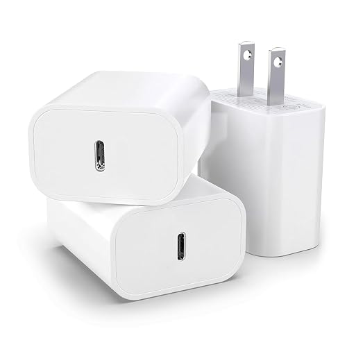 3 Pack 30W USB Type C Wall Charger Adapter Plug Brick for iPhone 16E 16 Pro Max/15/14/13/12/11 Plus Charger Fast Charging Block,iPad 11 A16 2025, iPad