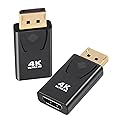 Guamar 4K DisplayPort to HDMI Adapter: 2-Pack Display Port to HDMI (Monitor) Converter - DP Male to Female Connector Gold-Plated for HP Laptop, PC