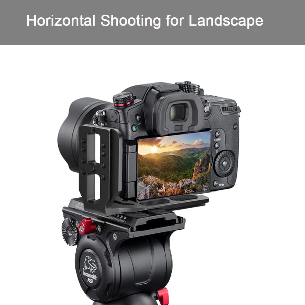 DSLR Camera L Bracket Vertical Horizontal Switching Tripod Quick Release Plate Compatible with Canon Nikon Sony DJI Osmo Ronin Zhiyun Stabilizer