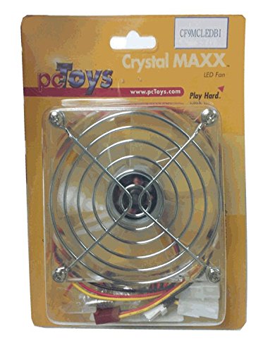 PCToys 92MM Crystal Fan with Blue (2) LEDs (2 pack, 7.1 inches, Desktop, Laptop)