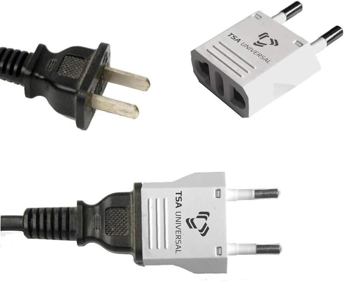 United States to Europe Type-C (Europlug) Compact Travel Power Adapter to Connect North American Electrical Plugs to European Style Round Holed…