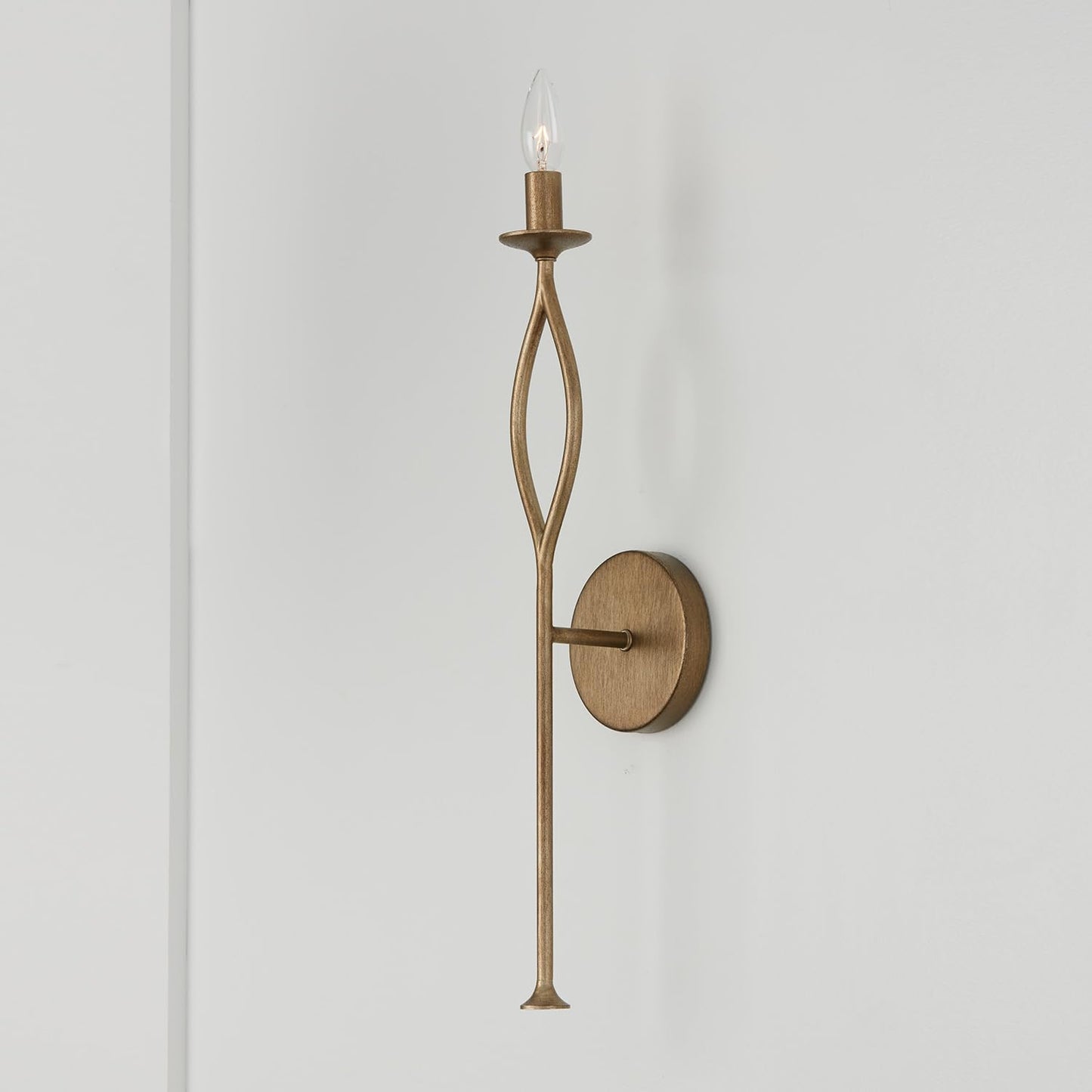 Capital Lighting 652511ML Cohen Art-Inspired Luxe Candle Wall Sconce Light, 1-Light 60 Watt, 23" H x 5" W, Mystic Luster