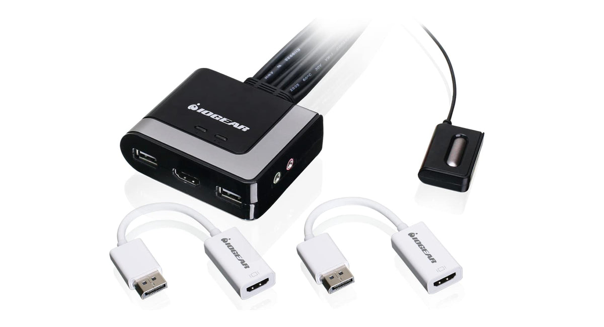 IOGEAR 2-Port HD Cable KVM with DisplayPort Adapters (GCS62HDPKIT)