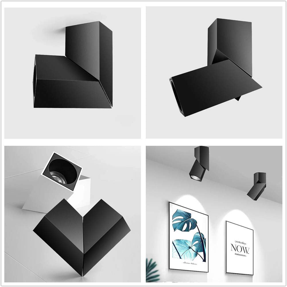 Yodaba LED Indoor Ceiling Spotlight 360°Adjustable Wall Light - Art DIY Spotlights -12W Cool White Light 6000K Ceiling Downlight -Surface Mounted COB