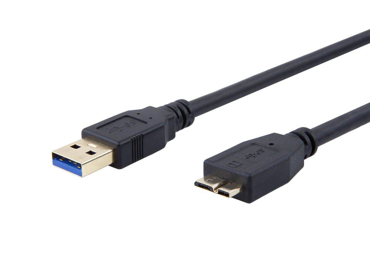 Monoprice USB 3.0 Type-A to Micro Type-B Cable - 5-Pin, Male to Male, 1.5 Feet, Black - Select Series