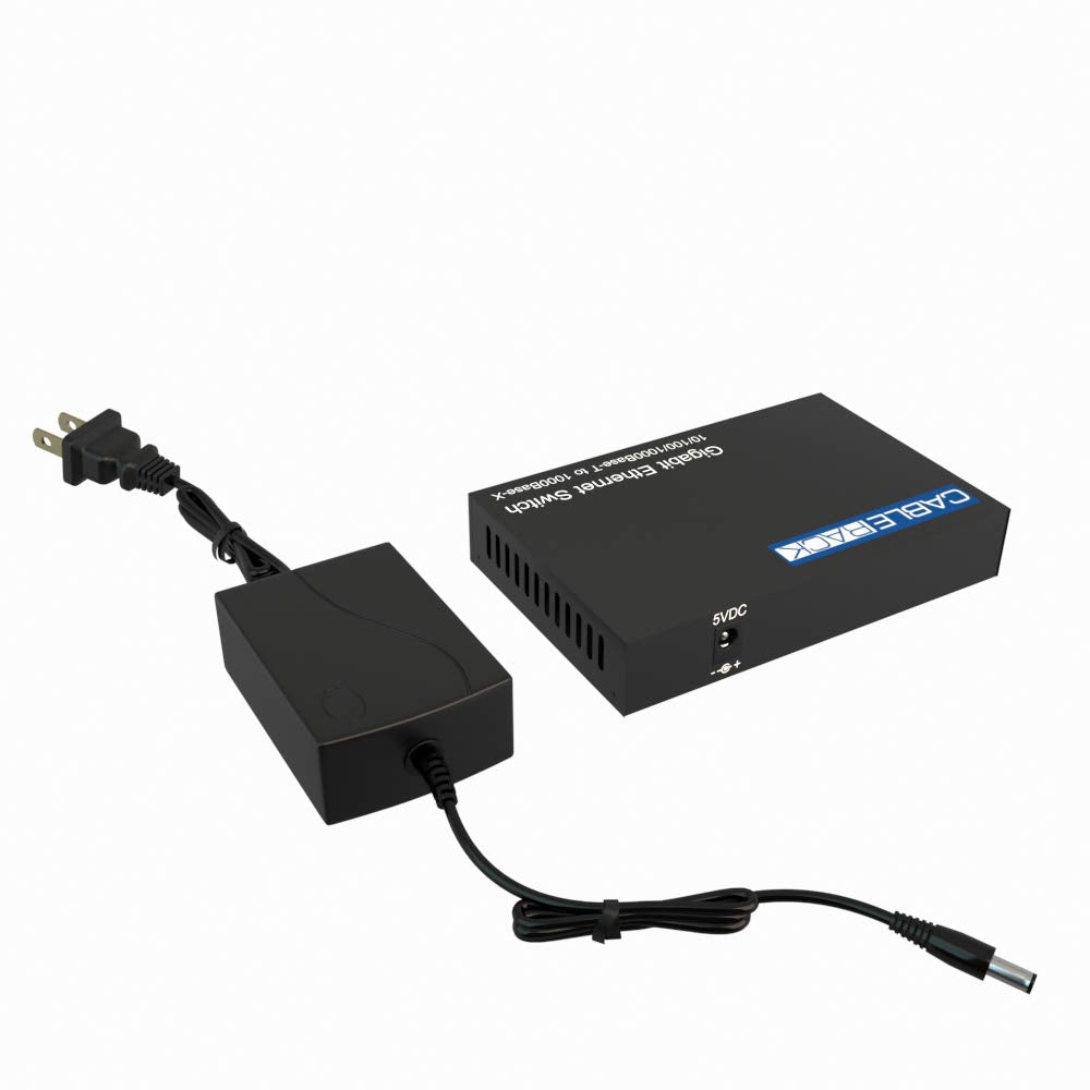 CableRack Dual Gigabit Media Converter with SFP Transceiver for LC Multimode Fiber