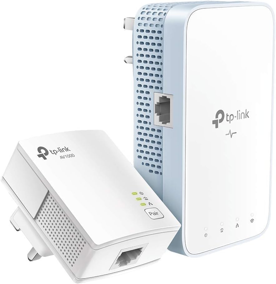TP-Link Powerline WiFi Extender (TL-WPA7517KIT) - AV1000 Powerline Ethernet Adapter with Dual Band WiFi, OneMesh, Gigabit Port, Ethernet Over Power