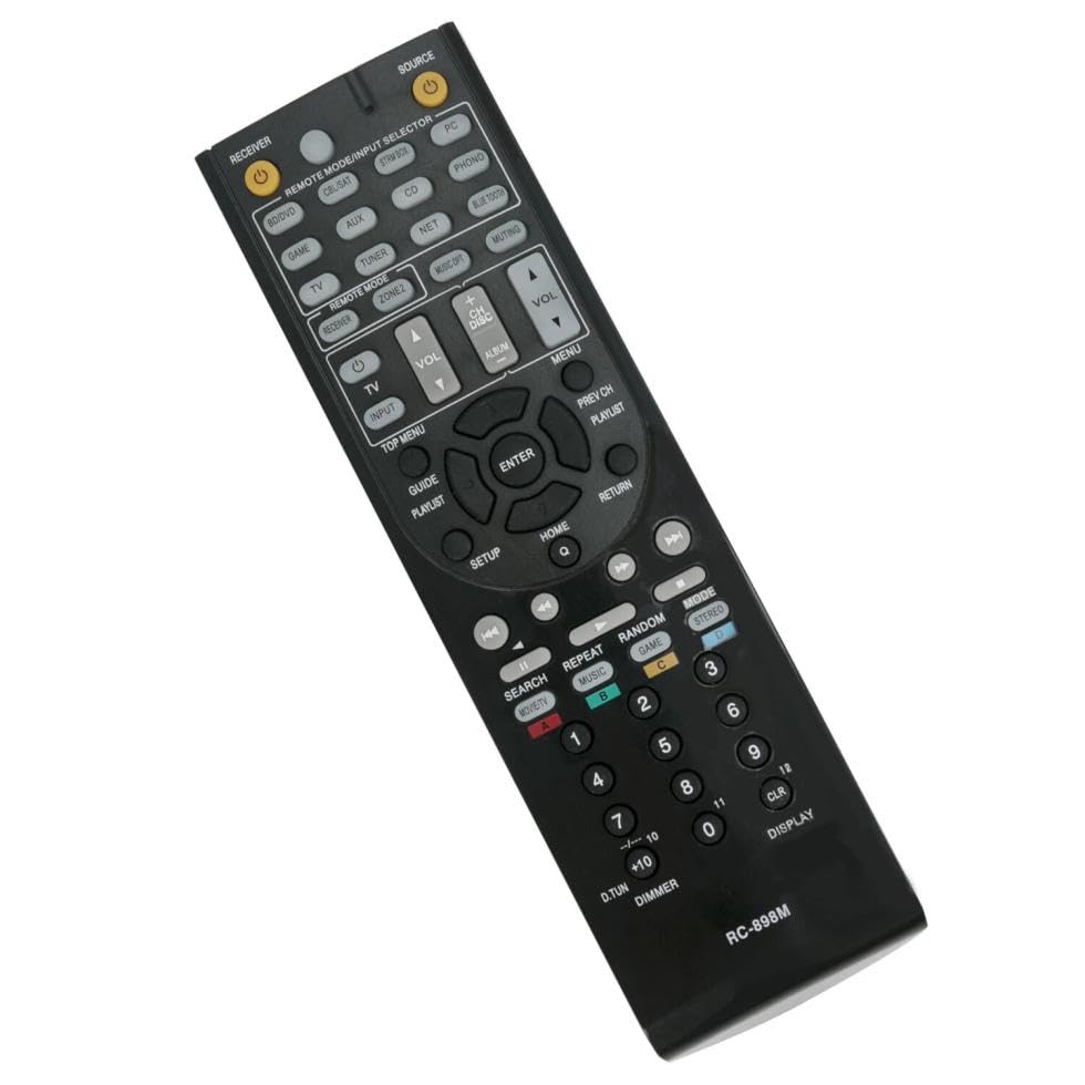 RC-898M Replacement Remote Control for Onkyo AV Receiver Home Theater System in Living Rooms or Rooms, No Programming or Pairing Needed, Replace