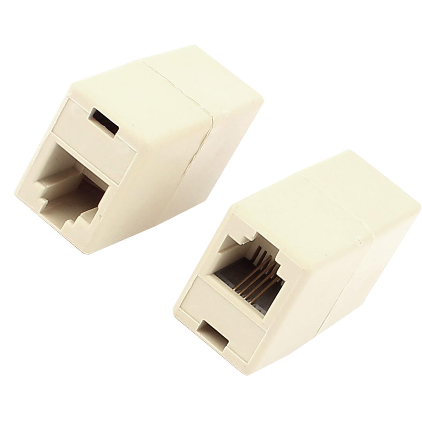 uxcell RJ11 Coupler Connectors, 2 Pcs RJ11 6P4C Female to Female Telephone Extender Line Connector, Straight Jack Coupler Joiner Telephone Extension