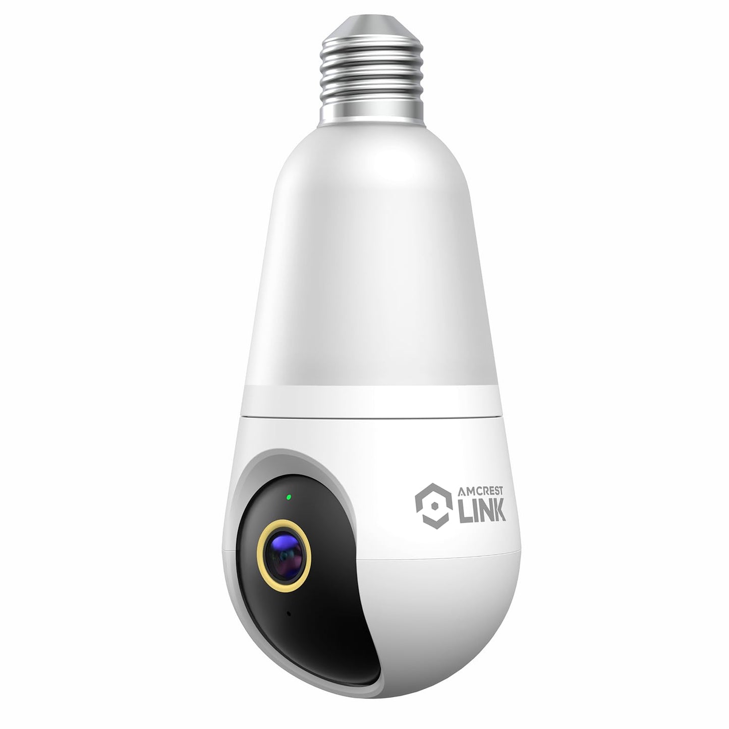 Amcrest Link 4MP Light Bulb WiFi Indoor/Outdoor Camera, Human Detection, 90.5° FOV, Pan/Tilt, IP45, AI Night Color, 2.4GHz/5GHz Dual Band Camera