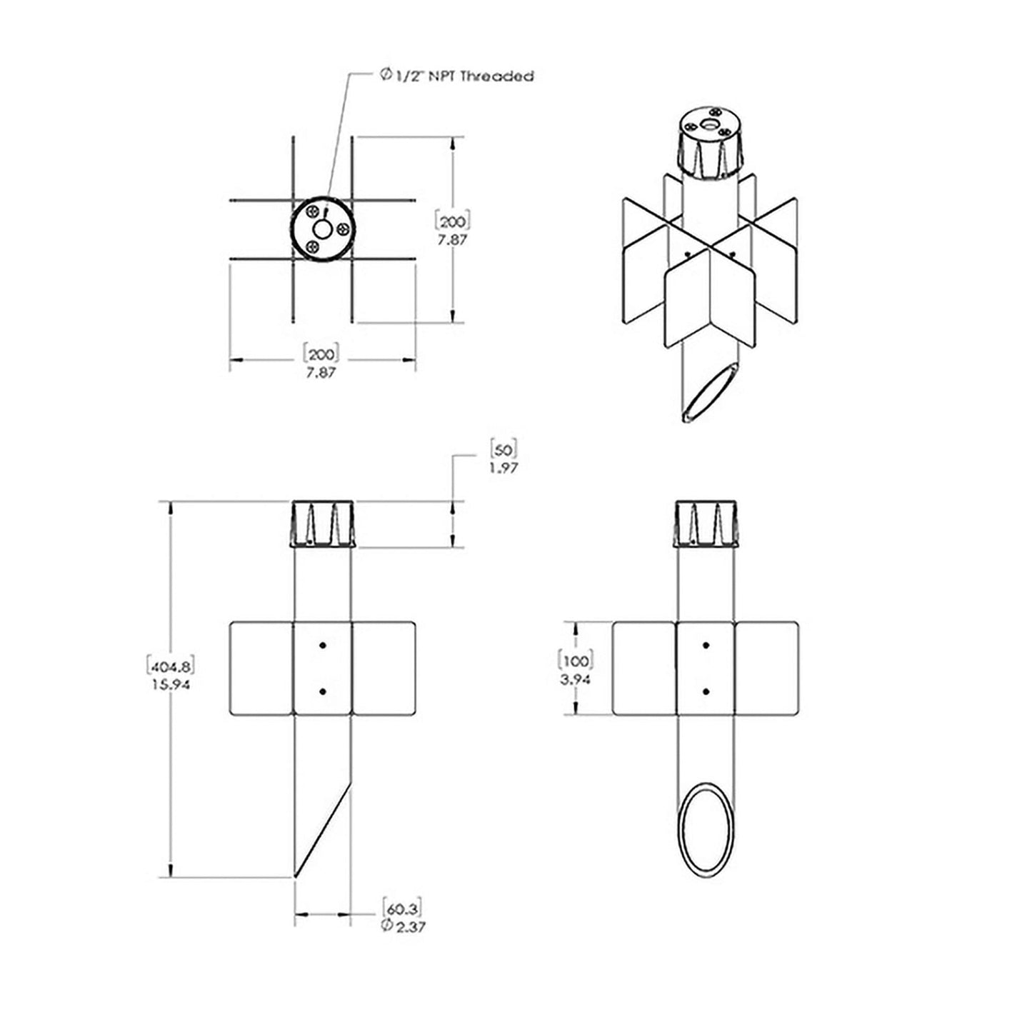 WAC Landscape Lighting, PC Mounting Spike for 120V WAC Landscape Lighting