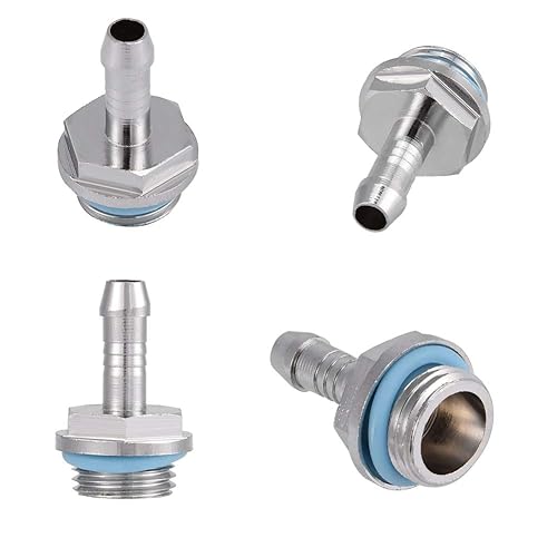 6 PCS G1/4 Thread PC Water Cooling Barb Fitting Connector, Two-Touch Fitting Tube for Computer Water Cooling System(9mm)