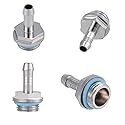 6 PCS G1/4 Thread PC Water Cooling Barb Fitting Connector, Two-Touch Fitting Tube for Computer Water Cooling System(9mm)
