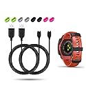 JIUJOJA Compatible with Garmin Instinct/Instinct/Instinct 2S/Instinct 2X/Instinct 3 Charger,2PACK Charging Cable and 8Pcs Charger Port Protectorr
