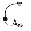 WeFoonLo 5W Wall Mounted Reading Light Flexible Gooseneck LED Sconce Lamp with Plug & Switch for Bedroom, Office, Workbench, Studio (03 Black Warm