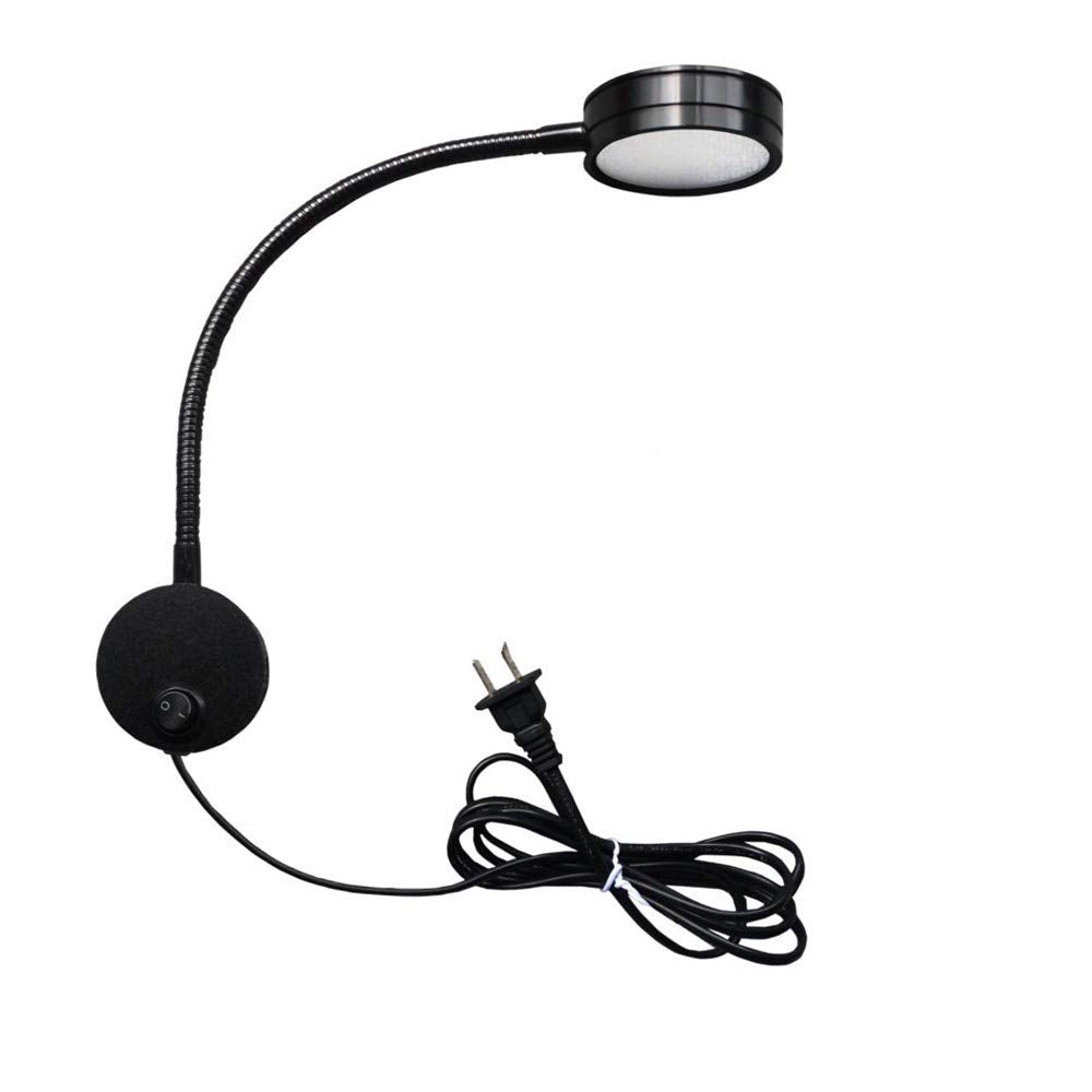 WeFoonLo 5W Wall Mounted Reading Light Flexible Gooseneck LED Sconce Lamp with Plug & Switch for Bedroom, Office, Workbench, Studio (03 Black Warm