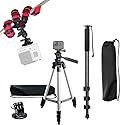 50" Inch Camera Tripod, 72" Inch Monopod with Quick Release, 12" Inch Flexible Tripod with Wrapable Disc Legs, Tripod Mount for All GoPro HERO Cameras
