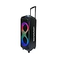 Sharp PS-935 Party Speaker System with Microphone - Bluetooth Portable Loud Speaker - Luggage-Style Handle and Wheels!