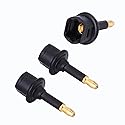 rgzhihuifz Digital Fiber Optic Toslink to 3.5mm Jack,Female to 3.5 mm Mini Male Optical Audio Connector Adapter?3pack?