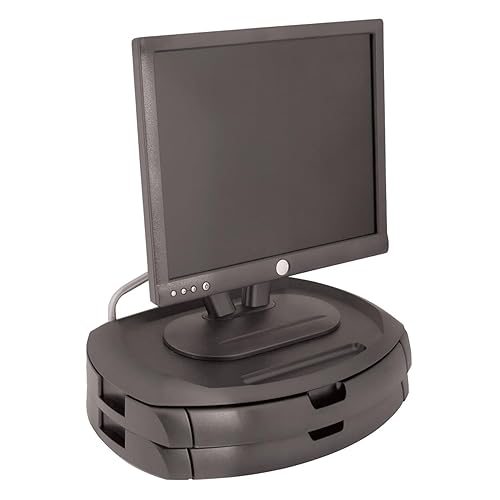 Kantek LCD Monitor Stand, 18" X 12.5" X 5", Black, Supports 35 Lbs