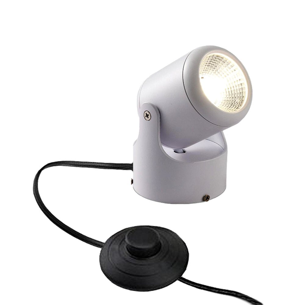 Kiven LED Accent Uplight w/Foot Switch? Handheld Sized Portable Spot Light, White