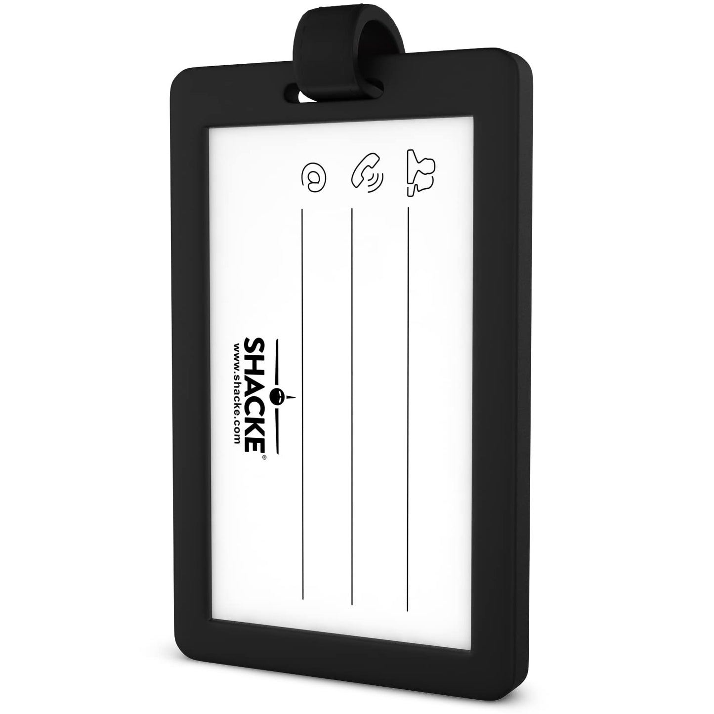 Shacke Medical Equipment Luggage Tag for Respiratory Devices (Black/Vertical)