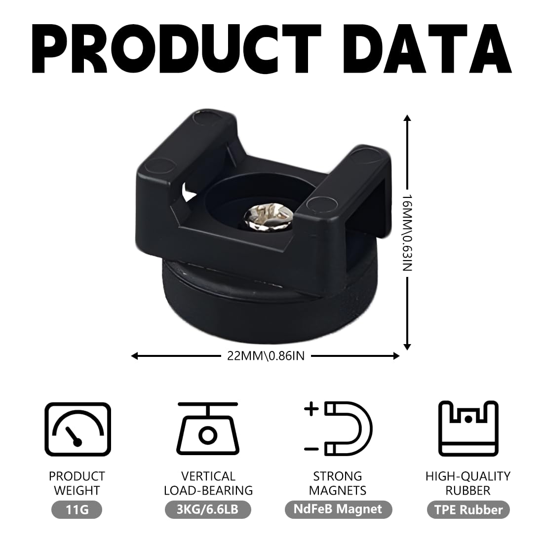 20PCS Magnetic Zip Tie Mount, Multipurpose Magnetic Cable Management Mount, 20 Mounts and 200 High Strength Nylon Cable Ties, Supplies for Organizing