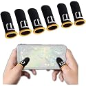 3 Pair Black Patterns Gaming Finger Sleeves Breathable Fingertips Gameler Sweatproof Games-Slip Thumb GR9l5 Gloves for Mobile, Cell Phone Gaming
