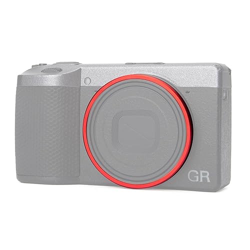 GR4 Metal Camera Lens Decoration Ring Cap for Ricoh GR IV Replaces for Ricoh GN-3 Ring Cap Camera Accessories (Red)