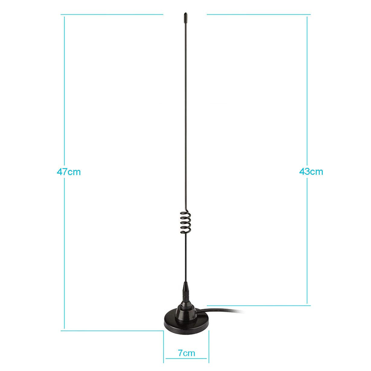 Bingfu Vehicle Car Mobile Ham Radio Antenna Dual Band VHF UHF 136-174MHz 400-520MHz Magnetic Base PL259 Male Antenna for BTECH ICOM Midland Yaesu TYT