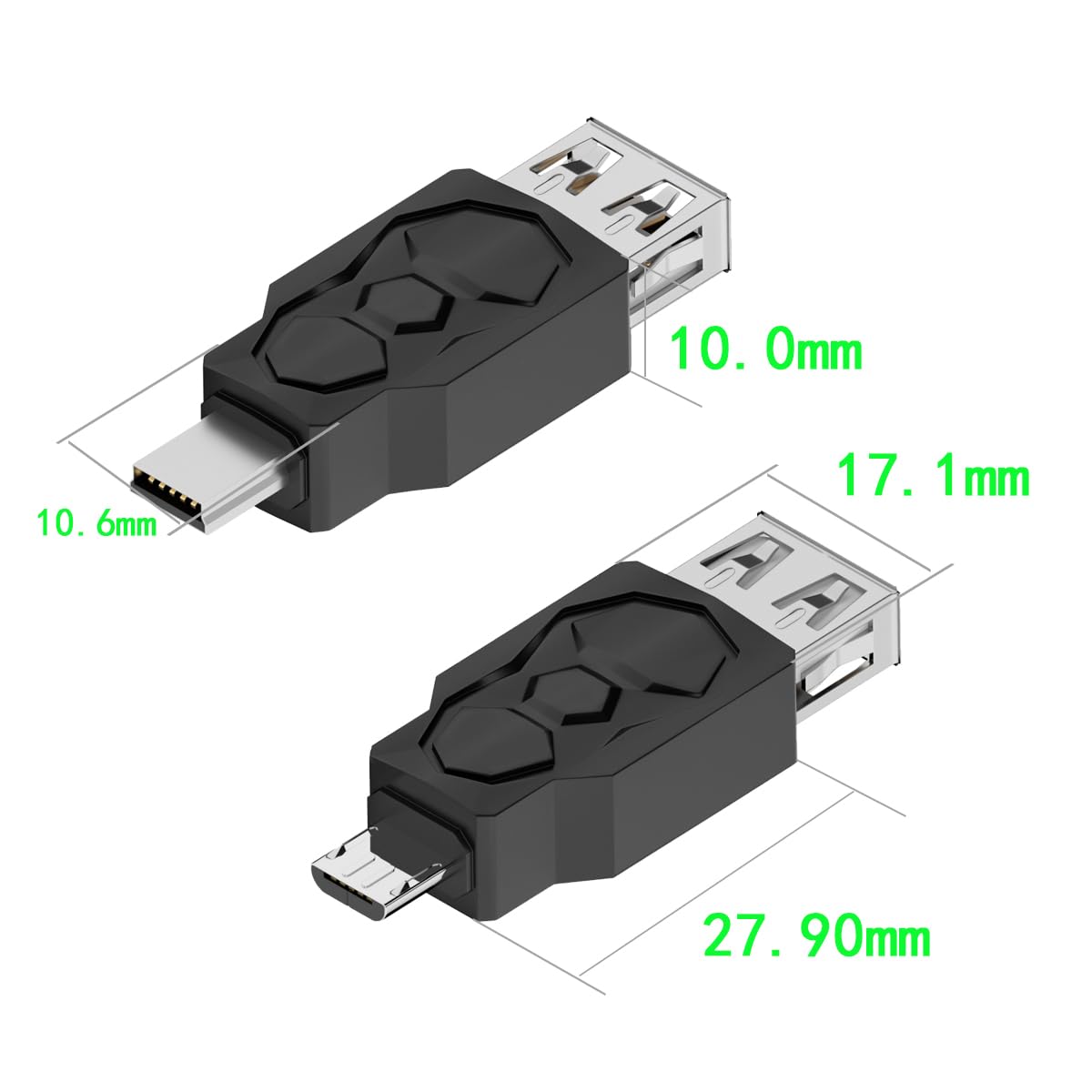 ZJKJHJY USB 2.0 Adapter Set USB/Type C/Micro/Mini Male to Female Converter Connector (12 pcs)