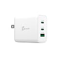 j5create 65W GaN USB-C 3 Port Charger, Compact and Foldable Wall Charger for MacBook Air, iPad Pro, iPhone 15/ Pro/Max, Galaxy S24/ S23, Dell XPS 13
