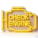 Check Engine Light Neon Sign for Man Cave & Garage, Large Size LED Wall Art, USB Powered, Funny Gift for Dad, Car Guys on Birthday & Father‘s Day