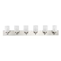 Progress Lighting Merry Collection Six-Light Bathroom Light Fixture, Brushed Nickel and Etched Glass Transitional Style Bath Vanity Wall Light, 48" L