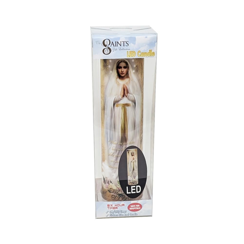THE SAINTS COLLECTION Our Lady of Good Help LED Flameless Devotional Prayer Candle