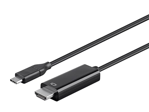 Monoprice USB Type-C 3.1 to HDMI Cable - 5Gbps, 4K@30Hz, Mirror or Expand You PC Display, Plug-n-Play, 6 Feet, Black