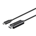 Monoprice USB Type-C 3.1 to HDMI Cable - 5Gbps, 4K@30Hz, Mirror or Expand You PC Display, Plug-n-Play, 6 Feet, Black