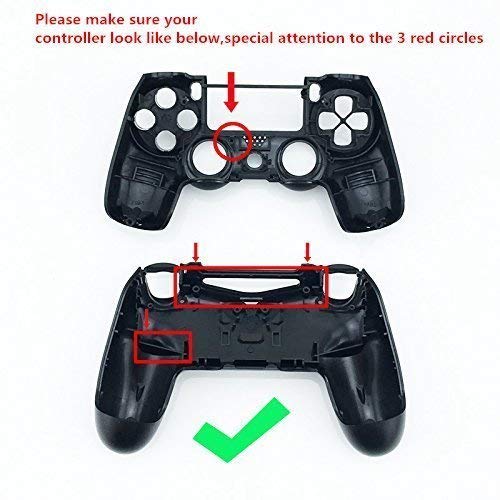 Gametown Joysticks Thumbsticks Dpad R1 L1 R2 L2 Trigger Buttons Set + 2X Springs for PS4 Controller DualShock 4 Color Transparent Clear Purple