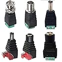 Yrhrol 60 Pcs 12V 5.5mm x 2.1mm Female Male DC Power Connector, BNC Male Balun Connector &No Screws DC Connector for Led Strip CCTV Security Camera