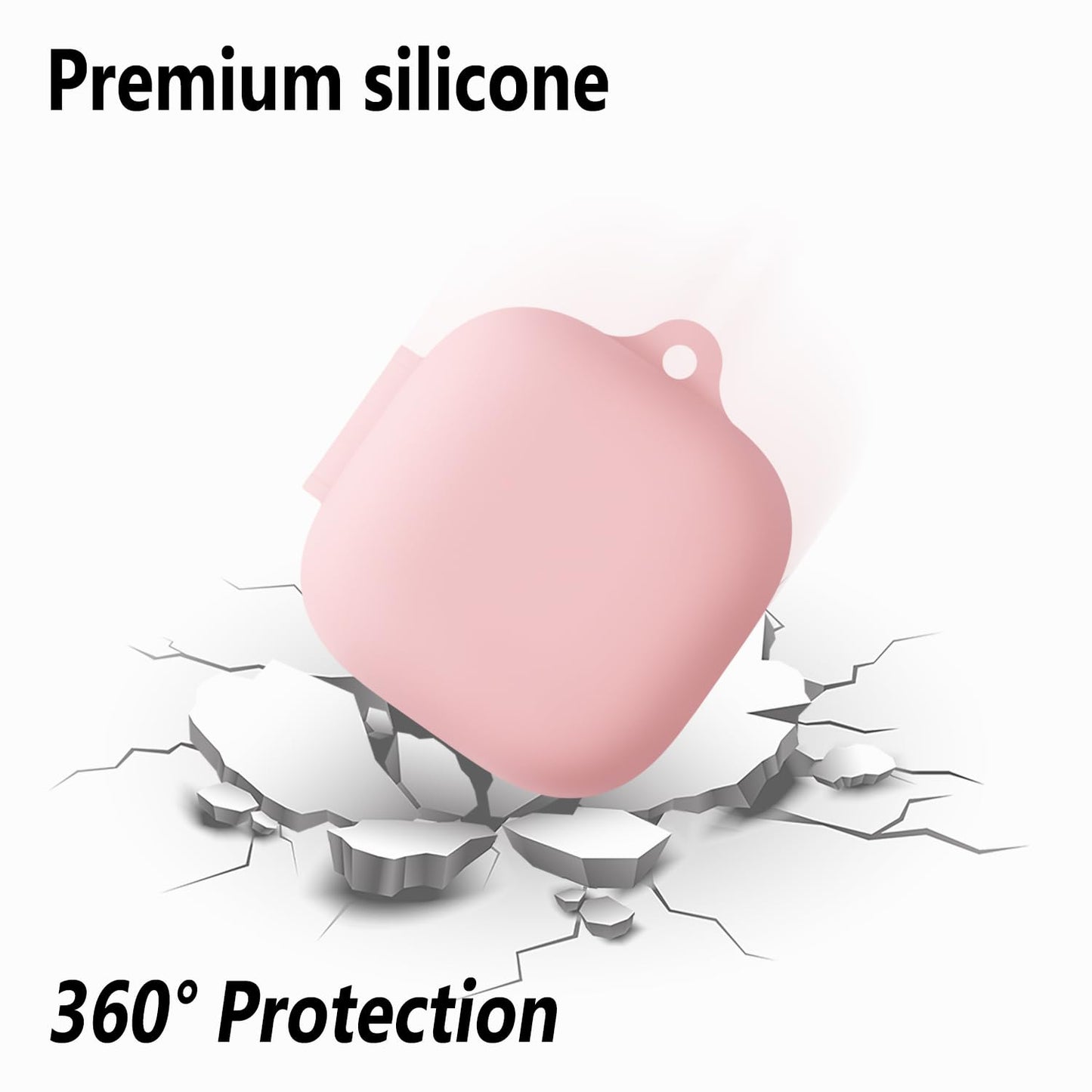 Geiomoo Silicone Cover for Anker Soundcore P31i Case, Anker Soundcore R60i NC Case, Soft Flexible Scratch Resistant Protective with Carabiner (Pink)