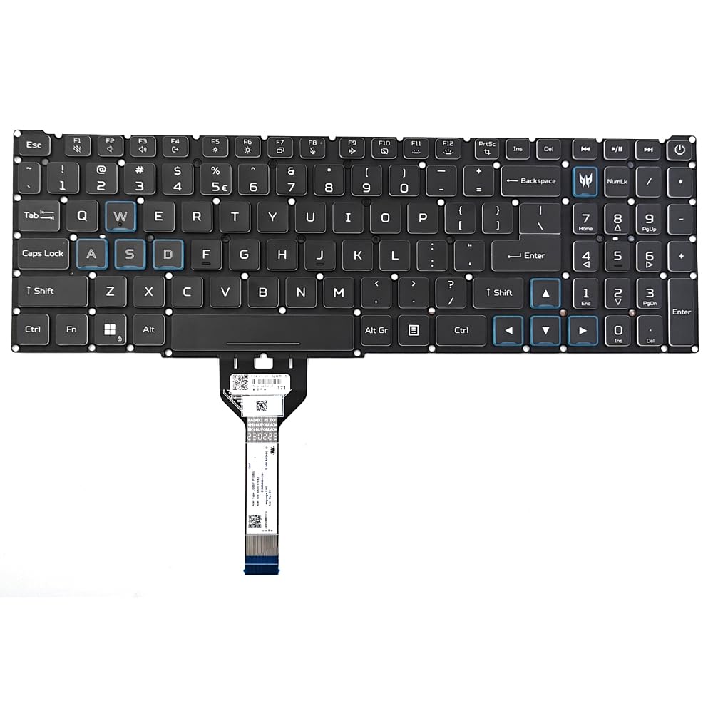 KGIGIBE Replacement Backlit Keyboard for Acer Predator Helios Neo 16 PHN16-71 PHN16-71-747H PHN16-71-5606 N22Q22 Laptop US Black with RGB Colorful