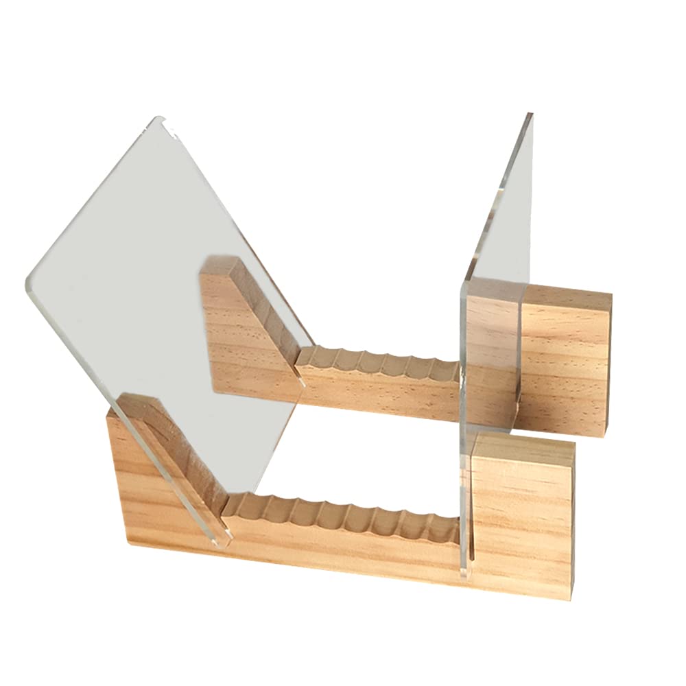 VK-Royal Vinyl Records Storage Holder Display Stand - Holds Up to 25 Turntable LP's Records Albums - Wood Stand, Rubber Grip pad and Clear Acrylic