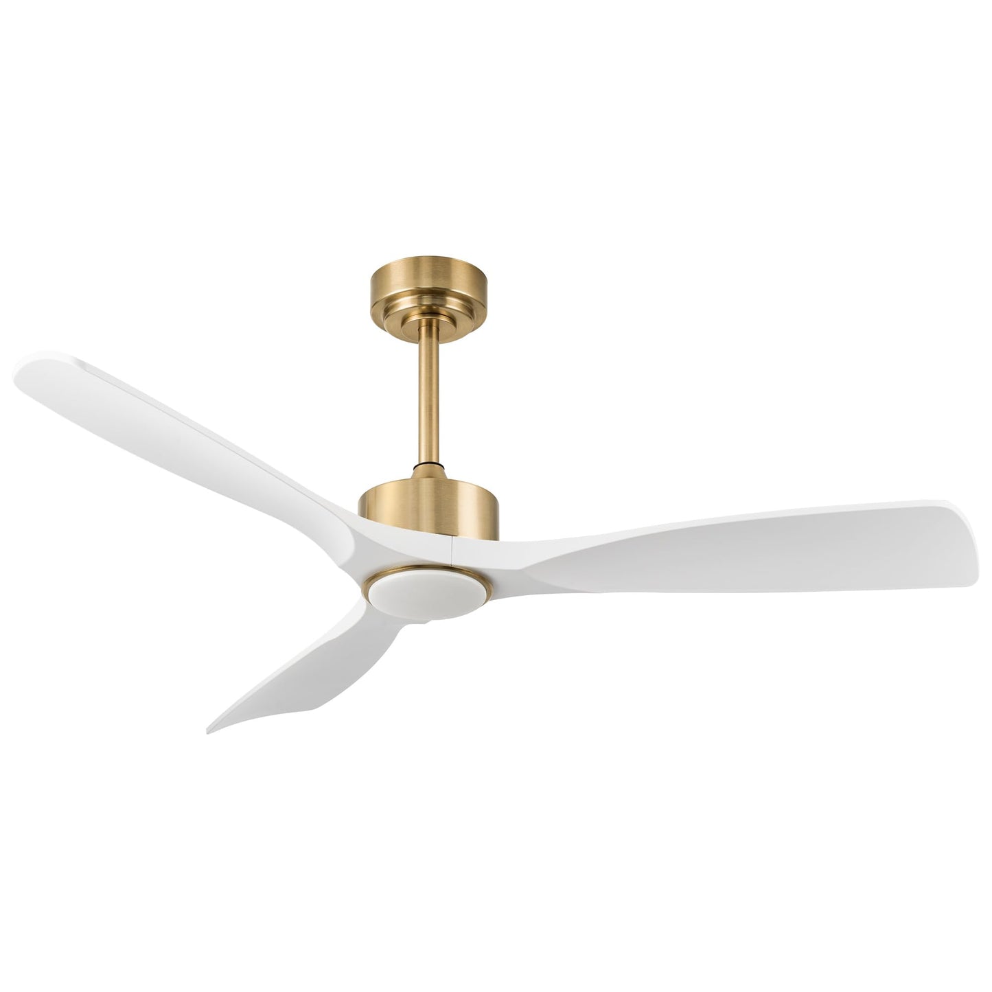 YWKAVROS 52 Inch Modern White and Gold Ceiling Fans with Lights and Remote