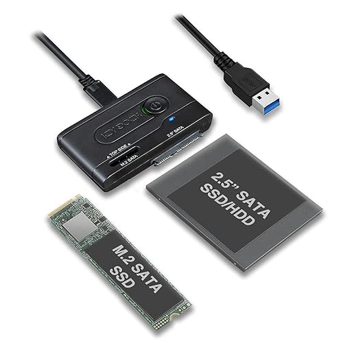 ICY DOCK 2.5” & M.2 SATA III HDD SSD to USB 3.2 Gen 1 (5Gbps) Hard Drive Docking Station Reader Adapter | EZ-Adapter MB031U-1SMB