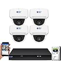 GW Security 8 Channel NVR 4K 8MP PoE 2.8-12mm Varifocal Zoom Security Camera System with 4 x 4K 8MP IP Microphone Waterproof Smart AI Dome Camera
