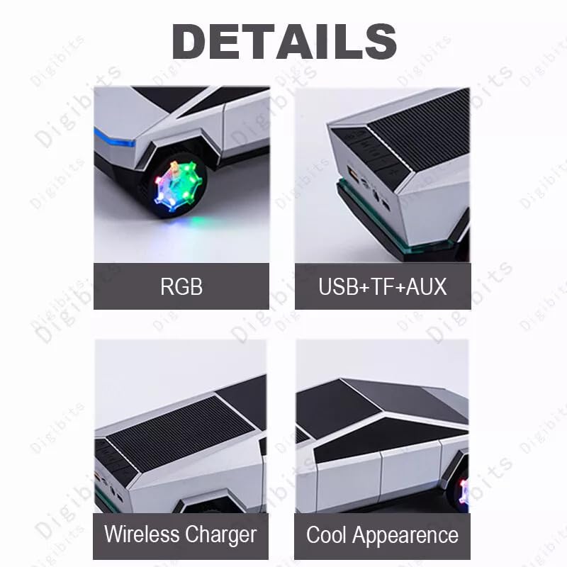 Exotic Audio VILOFAL Cyberpickup Bluetooth Speaker + Car Wireless Charger, RGB Lights, Children Truck Toy