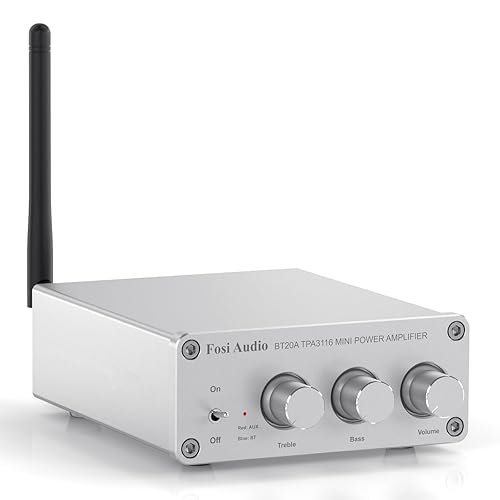 Fosi Audio BT20A-S Bluetooth 5.0 Stereo Audio 2 Channel Amplifier Receiver Mini Hi-Fi Class D Integrated Amp 2.0 CH for Home Speakers 100W x 2