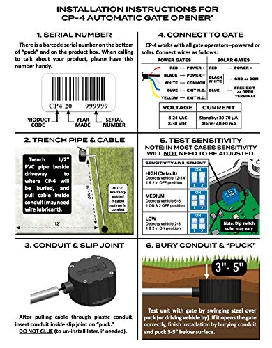 CP3-100 Vehicle Sensor Kit Exit Wand 100 Feet Car Vehicle detector Automatic Gate release Free Exit device