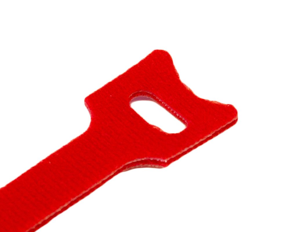 NavePoint 8 Inch Hook and Loop Reusable Strap Cable Cord Wire Ties 50 Pack Red