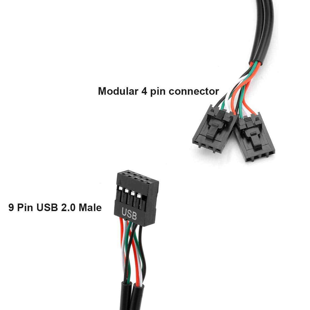 USB 2.0 Splitter Male 1 to 4 Female Motherboard USB Splitter USB 2.0 Splitter Motherboard USB Splitter(30cm)